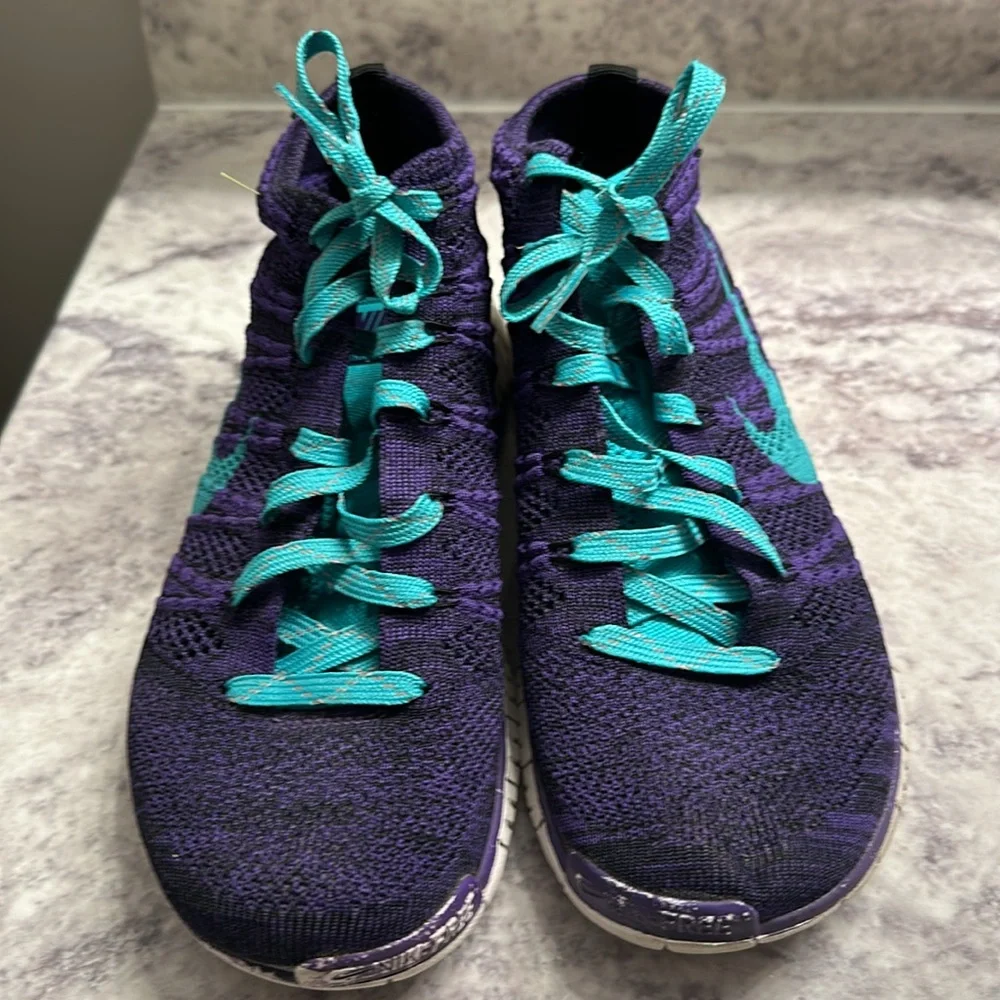 Nike Free Flyknit Chukka Running Shoes Womens Sz Us 8.5 Trainers Barefoot Purple